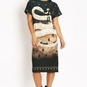 Blackmilk boy and the snake midi tee dress